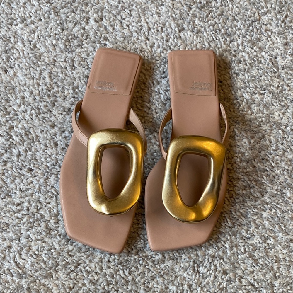 Jeffrey Campbell Tan Sandals with Gold Accent